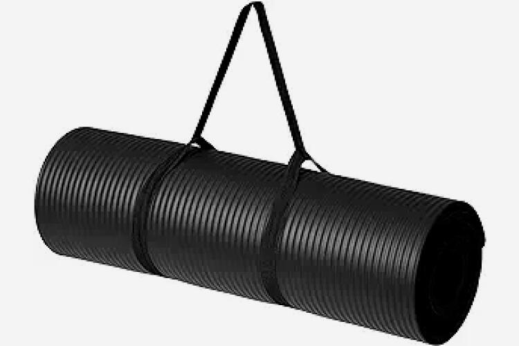 Yoga Mat Provides a comfortable surface for stretching and low-impact exercises that promote flexibility and well-being.